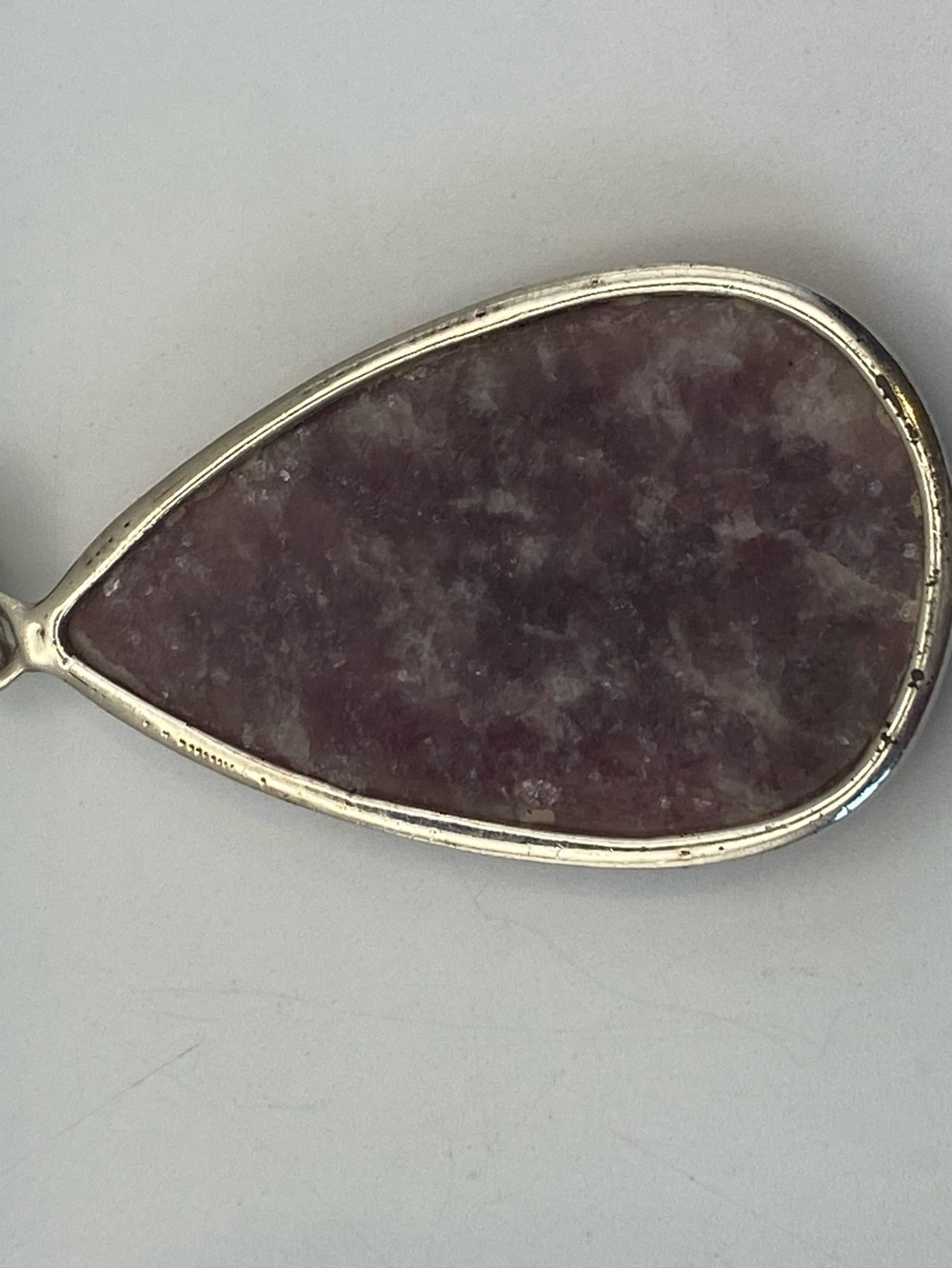 Natural Lepidolite Sterling Silver Teardrop Pendant - Picture 2 of 7